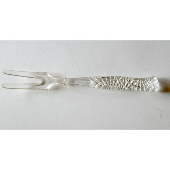 3 Depression Glass  Spoon and Forks Blue Clear 1930's Vintage - Picture 5 of 9